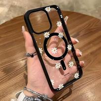 For Samsung Galaxy S26 Ultra S25 S24 S23 S25 Plus S24 FE A17 A37 A57 A56 A55 Small Daisy Pattern Magnetic Clear Phone Case Cover Galaxy S26+ juoda