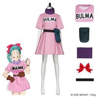 Japonų anime cosplayerio kostiumas Bulma kostiumas gyvo veiksmo vaidmenų žaidimų konvencijos cosplayerio suknelė L pink