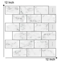 Peel and Stick Wall Tile Sticker Thick Self Adhesive Vinyl Wallpaper DIY Kitchen Bathroom Backsplash Wall Tiles 10 Sheets (as the picture,10 Sheets)
