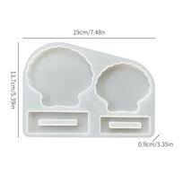 Diy Epoxy Photo Frame Silicone Mold Love Shell Shape Valentine's Day Gift Desktop Decoration Abrasive Tools white