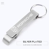 Automobilio emblema Alaus butelių atidarytuvas Raktų pakabukas Metalinis raktų pakabukas Pakabukas Porsche 911 718 Taycan Panamera Cayenne Macan Boxster Cayman sidabras