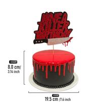 Halloween Horror Blood Cake 6 Inch Fake Birthday Cake Model Bloody Theme Party Dessert Ornaments, for a Scary Sweet Treat Decor 6 Inch red