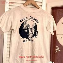 Vintage John Denver On Tour T Shirt S To 5xl El019 Stylish Fashion Versatile Homme Top For Everyday Wear Graphic Soft 4XL black