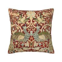 Custom William Morris Cushion Covers Floral Textile Pattern Velvet Luxury Throw Pillow for Car Sofa 30x30cm 12x12in beige