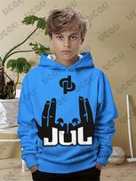 Autumn Winter Rapper JuL C'est Pas Des Lol 3D Print Children Hoodies Long Sleeve Sweatshirt Casual Pullover Kids 100 blue