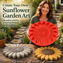 New Silicone Reusable Sunflower Stepping Stone Mold Various Shapes Stepping Stone Molds, Molds For Concrete A1 red