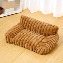 Cat nest winter warm dog sofa nest all seasons universal pet nest cushion straight rabbit hair sofa bed S beige