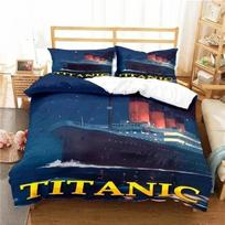 Movie Titanic Bedding Sets Exquisite Bed Supplies Set Romantic Love Duvet Cover Bed Comforter Set Bedding Set Birthday Gift (135x200cm) beige