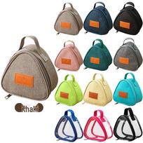 Insulated Japanese-Style Bento Tote Bag with Onigiri Design - Thick Aluminum Foil Layer for Office or Student Lunches