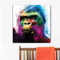Abstract Colorful Gorilla Painting on Canvas Monkey Orangutan Posters and Prints for Boys Living Room Home Decor Animal Wall Art 40cm×60cm NoFrame
