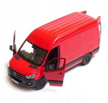 Model sunkvežimio "mercedes-benz Sprinter" 1:32, raudonas