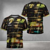 Digital Bonito Printed Men's Table Tennis Summer Sports Table Tennis Training Quick-Drying T-Shirt M brown