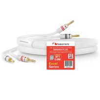 Nakamichi Excel serijos 24 karatų auksu dengti bananiniai kištukai ir garsiakalbių kabelio laidas be deguonies varis didelio našumo pintas skirtas stiprintuvui namų kinui juodas balta