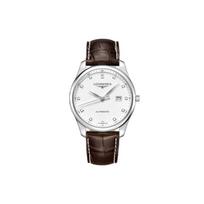 Longines Master Collection Automatic Mechanical Movement Calendar Display Diamond Hour Markers Watch Men watches Silver L2.893.4.77.3 Regular Watch Box,Brown Strap white