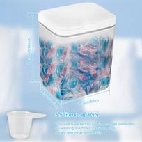 2.8/5.5L Automatic Pop-Up Storage Box Airtight Laundry Pods Container with Scoop for Laundry Room Washing Powder Beads Organizer