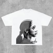 Sade Adu HipHop Vintažiniai Medvilniniai Marškinėliai Y2K Vakarų Kranto Gatvės Stilius Vyrams Moterims Mada Per dydį Trumpomis Rankovėmis Laisvalaikio Drabužiai XXXL white
