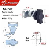 Keyless Zinc Alloy Rotary Cylinder Lock for Electrical Box/Cabinet Doors MS722/MS714-2 MS722 black