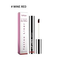 EelHope Tattoo Lip Liner, 3-in-1 Peel-Away, Long-Lasting, Waterproof, 5ml vyno raudonos spalvos