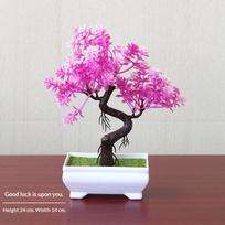 Dirbtiniai augalai Dekoracija Vazone Bonsai Mažas medis Vazonas Netikras augalas Vazoninis Zen sodo ornamentai Stalas Namų kambario dekoracija pink