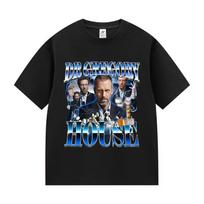 Daktaras Gregory House'as MD Juokingas Mėmės Marškinėliai Vyriški Moteriški Vintage Aukštos Kokybės Madingi Marškinėliai Vasariniai Medvilniniai Per dydį Marškinėliai M juoda