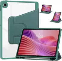 Planšetinio kompiuterio dėklas 4kom.pl 360 Crystal, skirtas Lenovo Tab 10.1 2025, žalias - apsauginis su stovu, prieiga prie portų ir mygtukų