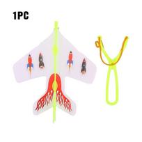Large Size Luminous Catapult Airplane Slings Toy Sparkling Elastic Airplane Children'S Outdoor Activity Flying Toy Gift white