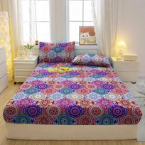 3-Piece Simple Modern Bohemia Pattern Matte Three Piece Fitted Sheet Set, Bedroom Printed Bed Cover Set, Bedding 90x200cm gray