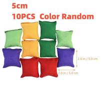 5/10Pcs Throwing Vivid Sandbags Solid Color Double Layer Leak Proof Sandbags Thickened Canvas Kindergarten Plaything Award blue