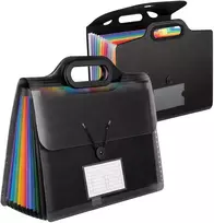 Dokumentų dėklas A4 juodas PVC su rankena N141