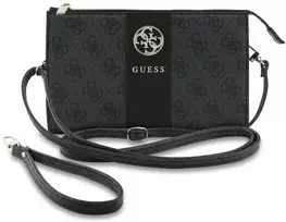 Dėklas Guess PU 4G Stripe Metal Logo rankinė, juoda
