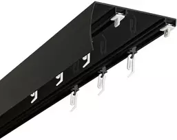 Decastyl PAKABINAMOSIOS LUBŲ SISTEMOS BĖGELIS SU UŽDANGA, PLATUS ATSTUMAS TARP BĖGIŲ 102 MM, SLANKIKLIAI SU KABLIAIS, 400 CM, ALIUMININIS, Juodas, DVIGUBAS, KOWALSKI