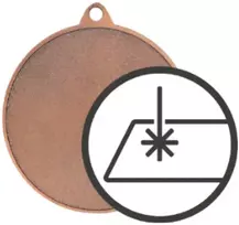 Detal Metalinis medalis su graviravimu ant laminato