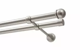 Decastyl Dvigubas karnizas FI 19 mm chromo satinas 400 cm su kablio formos galais MAX KOWALSKI