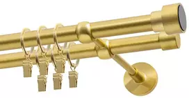 Decastyl Dviguba karnisas FI 19 mm žalvarinis satininis 480 cm SLICK su ratais KOWALSKI