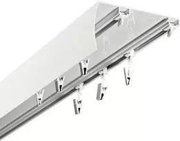 Decastyl PAKABINAMOSIOS LUBOS BĖGIS SU UŽDANGA, PLATUS ATSTUMAS TARP TAKŲ 102 MM, SLANKIKLIAI SU SĄSAGOMIS, 200 CM, ALIUMINIS, Baltas, DVIGUBAS, KOWALSKI