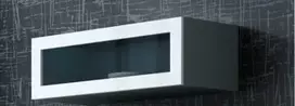 TV staliukas Stiklinė vitrina VIGO WITR 90 pilka/balta