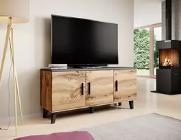 TV staliukas Komoda LOTTA 150 3D wotan ąžuolas/ juoda