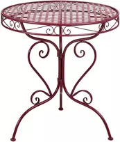 Beliani Bistro stalas ALBINIA, 70 × 70 cm, metalinis, burgundiškas
