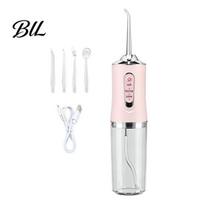Electric Oral Cleaner Water Dental Flosser, 3 Levels Cordless Irrigator for Teeth Hygiene Spa Cleaning, Rechargeable with 4 Jet Tips Flosser rožinė