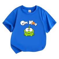 The Rope Om Nom Frog Children's Cartoon T-Shirt Cotton 2-12Y Kids Tees Cute Boys Girls Tops O-Neck Short Sleeve Summer Toddler 100