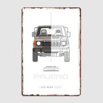 Pajero (Montero) Automobilių Plakatai Retro Metalinis Plakatas Ženklas Garažas Klubas Baras Vidaus Sieniniai Plakatai Kambario Dekoras Namų Dekoras 15.7x11.8In(40x30cm) gray
