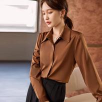 Women's Anti-Wrinkle Long Sleeve Button-Up Shirt S kava