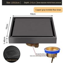 Shower Floor Drain Thick Brass Square Anti-odor Drainer Toilet Hair Filter  Copper Panel Kitchen Laundry Bathroom Accessories black