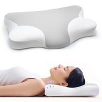 Pursay Low Pillow - Low Height, Memory Foam, Neck Pain Relief, Ultra-Low 2cm white