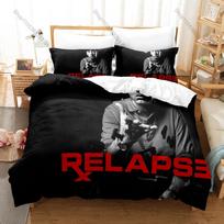 Legend Rapper E-Eminem Music To Be Murdered By MTBMB Bedding Set 1 Duvet Cover + 2 Pillowcases HD Print Hip Hop Bed Linen EU Single 135*200cm/53x79in 3pcs black