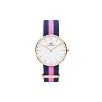 Daniel Wellington European and American watches Girls Watch Quartz Movement Nylon Strap 36mm White Dial Women's Watch Classic Textured DW00100033 auksas