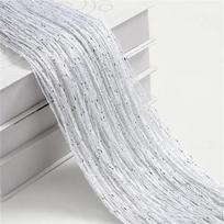Velcro Thread Curtains Screen Ribbon String Divider Blind for Living Room Door Wall Window Panel Tassel Curtain Velcro Door Curtain w:100 x  h:200CM 1PC white