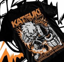 Katsuki Bakugo T-Shirt Manga My Hero Academia Anime Black 140 brown