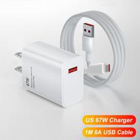 Įkroviklis 67W Greitas įkrovimas USB C skirtas Xiaomi Mi 13 11 Redmi Note 9 10 12 Turbo 11 A1 A2 Poco X5 F5 Pro USB Type C Laidinio telefono priedai US Charger and Cable