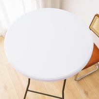 Elegant Milk Silk Round Tablecloth - Luxurious Light Feel & Elastic Fit, White Ins Style 45-56 inches gryna balta spalva